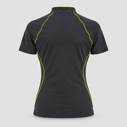 Polo Tecnica BLITZ manica corta poliammide/elastan Nero/Giallo Fluo