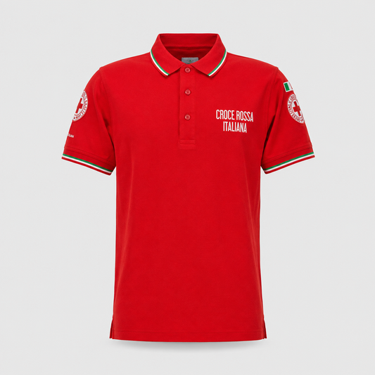 Polo CRI CROCE ROSSA tricolore Manica Corta Rosso/Tricolore