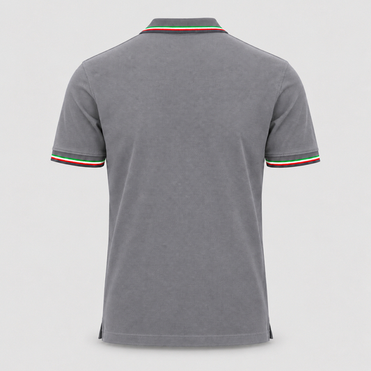 Polo ITALIA 100% cot. piquet tricolore PAYPER m/corta Grigio