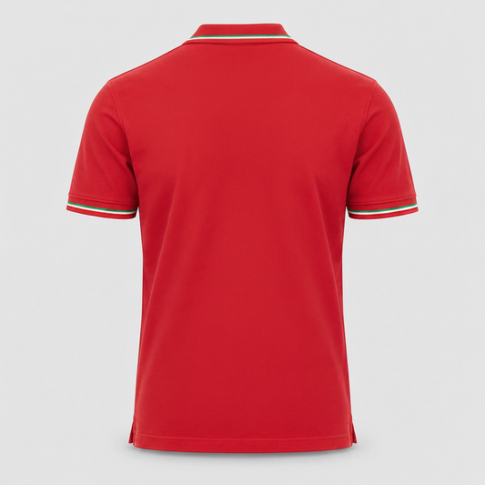 Polo ITALIA 100% cot. piquet tricolore PAYPER m/corta Rosso