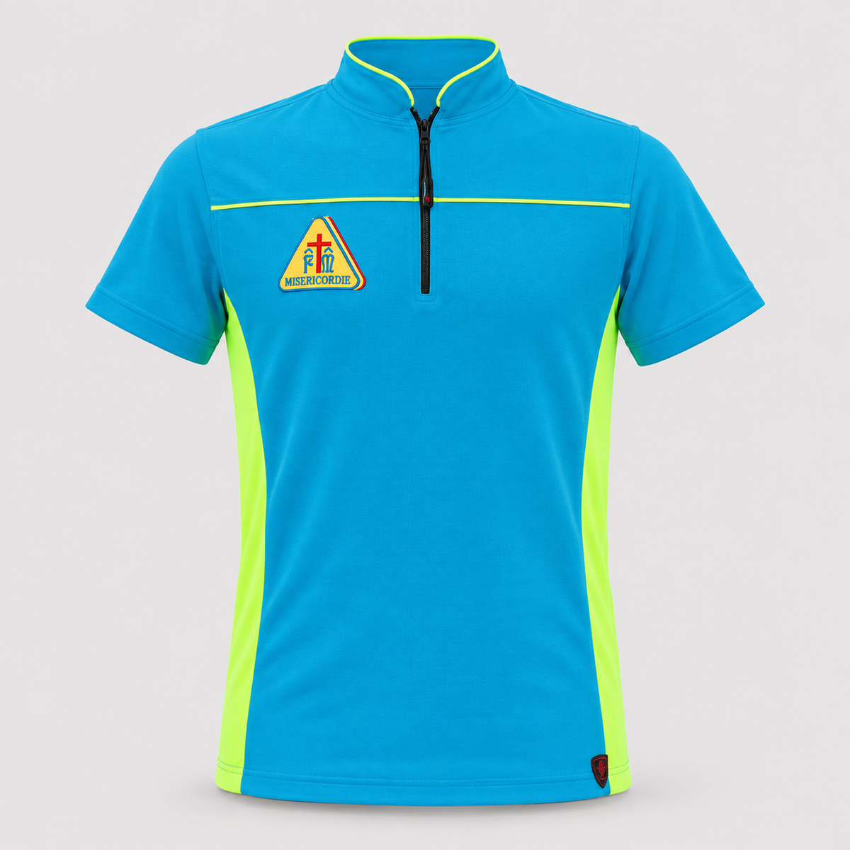 Maglia tecnica RACE piquet cotone/elastan Giallo Fluo/Ciano