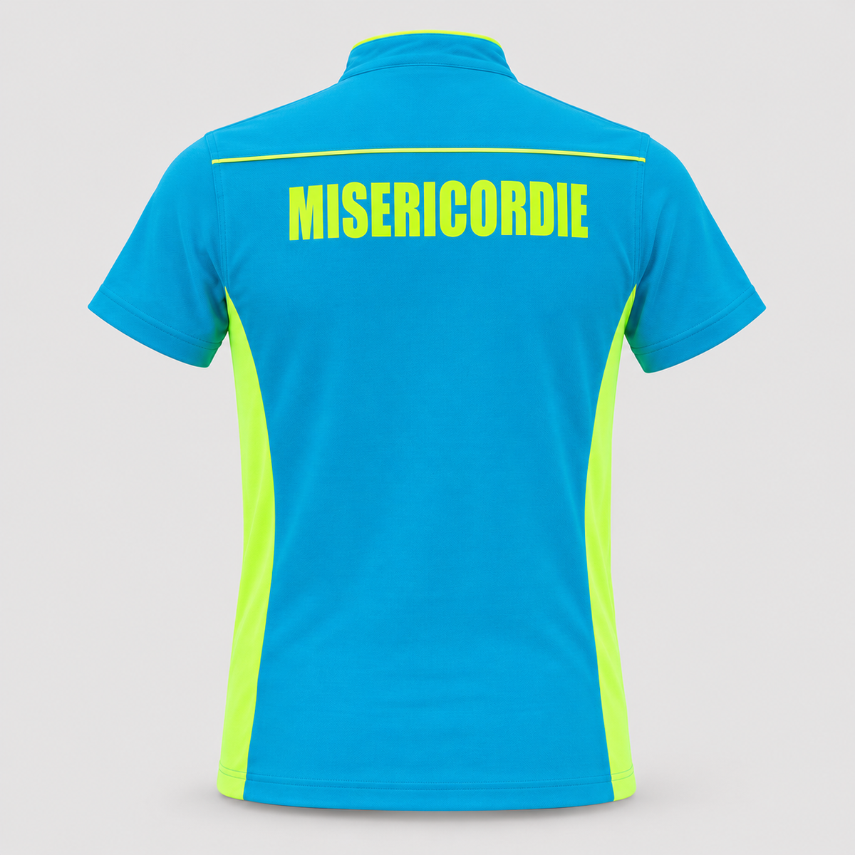 Maglia tecnica RACE piquet cotone/elastan Giallo Fluo/Ciano