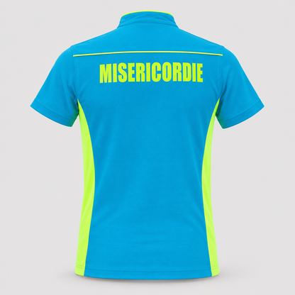 Maglia tecnica RACE piquet cotone/elastan Giallo Fluo/Ciano
