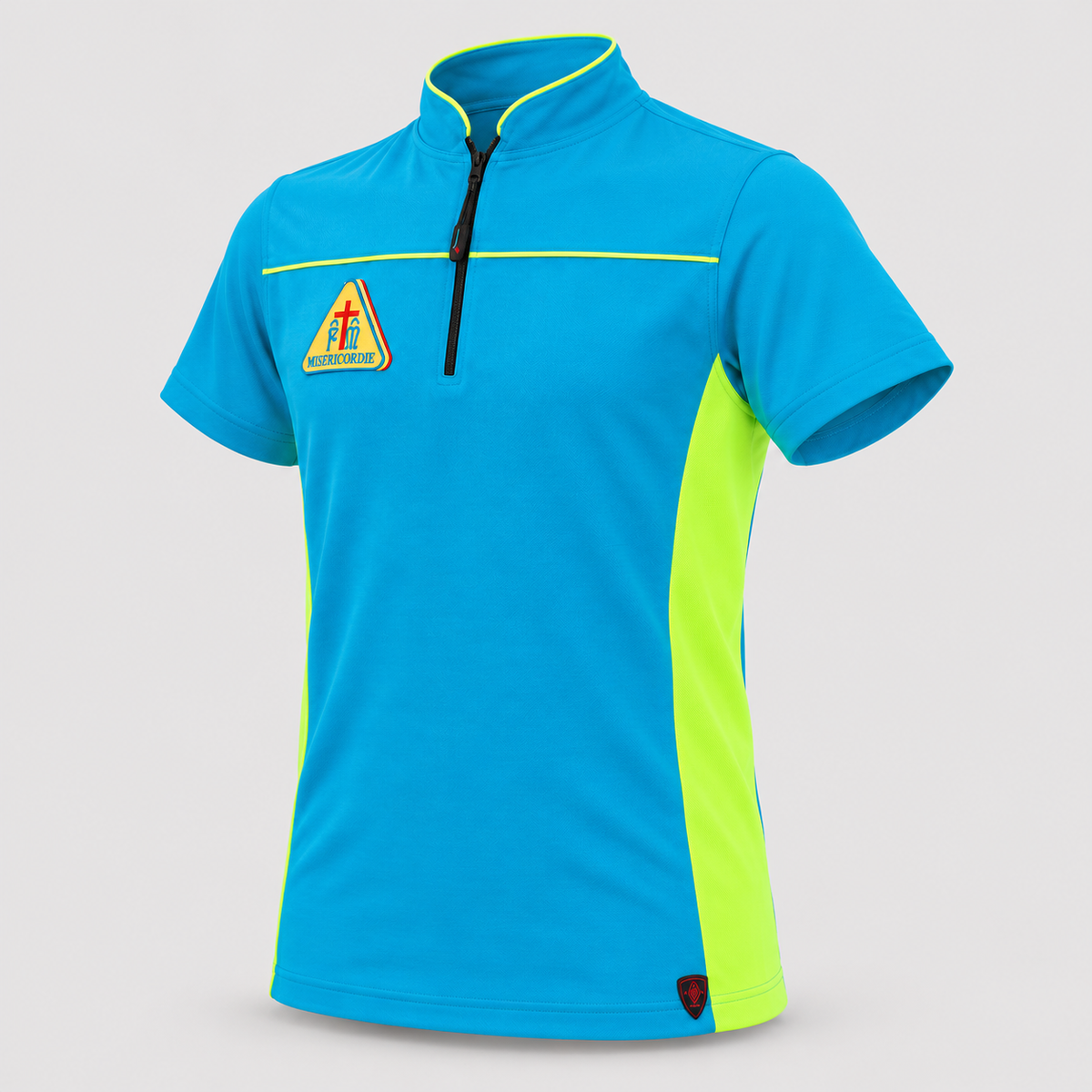 Maglia tecnica RACE piquet cotone/elastan Giallo Fluo/Ciano