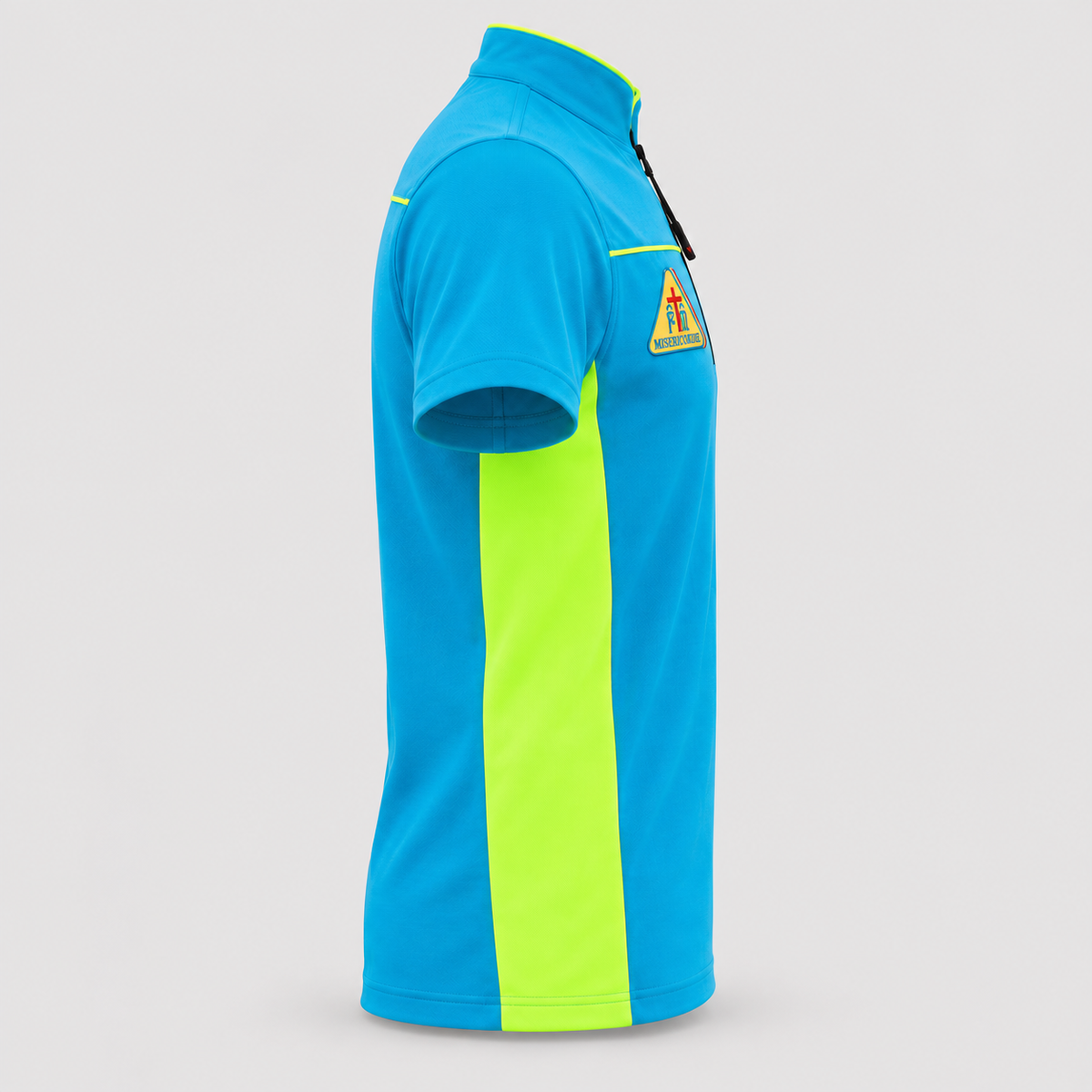 Maglia tecnica RACE piquet cotone/elastan Giallo Fluo/Ciano