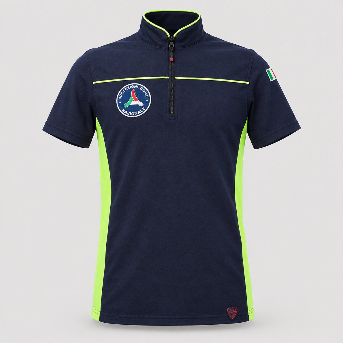 Maglia tecnica RACE piquet cotone/elastan Giallo Fluo/Blu Navy