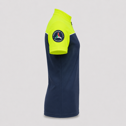 Maglia tecnica SKIN Poliammide/Elastan Blu Navy/Giallo Fluo