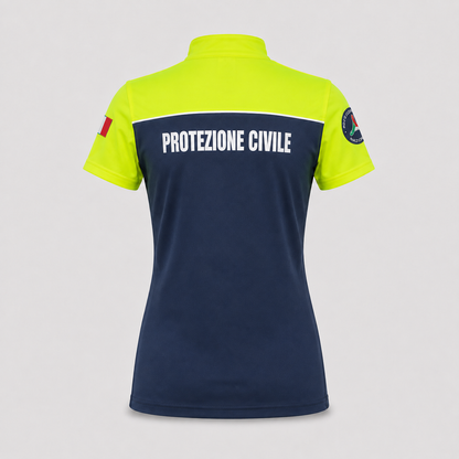 Maglia tecnica SKIN Poliammide/Elastan Blu Navy/Giallo Fluo