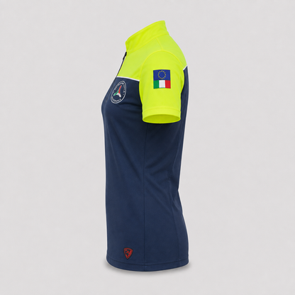 Maglia tecnica SKIN Poliammide/Elastan Blu Navy/Giallo Fluo