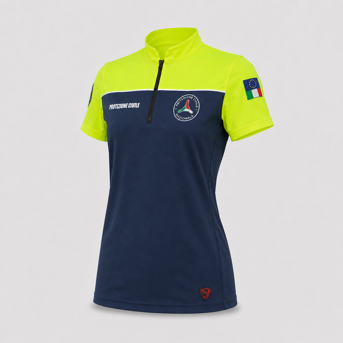Maglia tecnica SKIN Poliammide/Elastan Blu Navy/Giallo Fluo