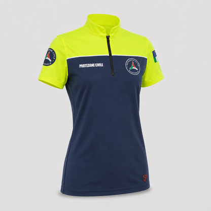 Maglia tecnica SKIN Poliammide/Elastan Blu Navy/Giallo Fluo