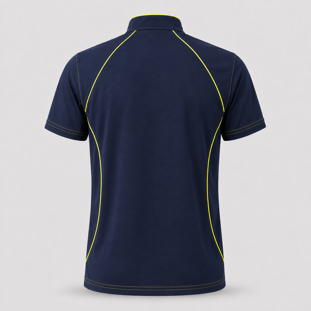 Polo Tecnica SPEED in Cotone Blu Navy/Giallo Fluo