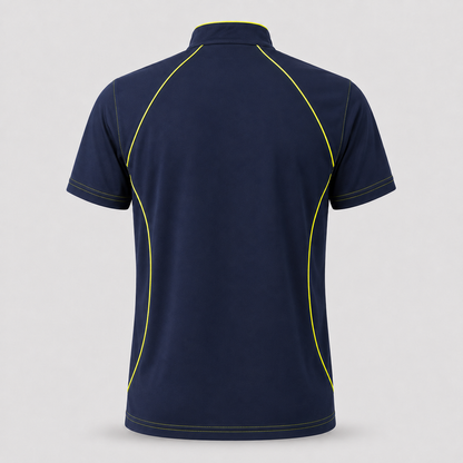 Polo Tecnica SPEED in Cotone Blu Navy/Giallo Fluo