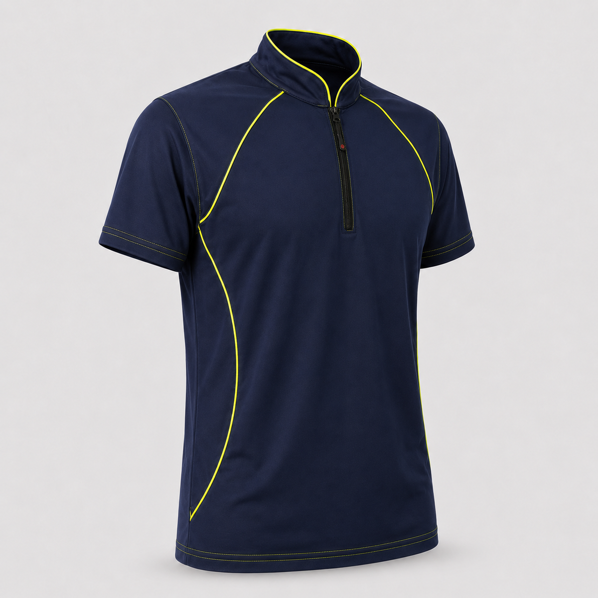Polo Tecnica SPEED in Cotone Blu Navy/Giallo Fluo