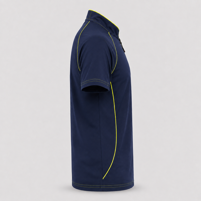 Polo Tecnica SPEED in Cotone Blu Navy/Giallo Fluo