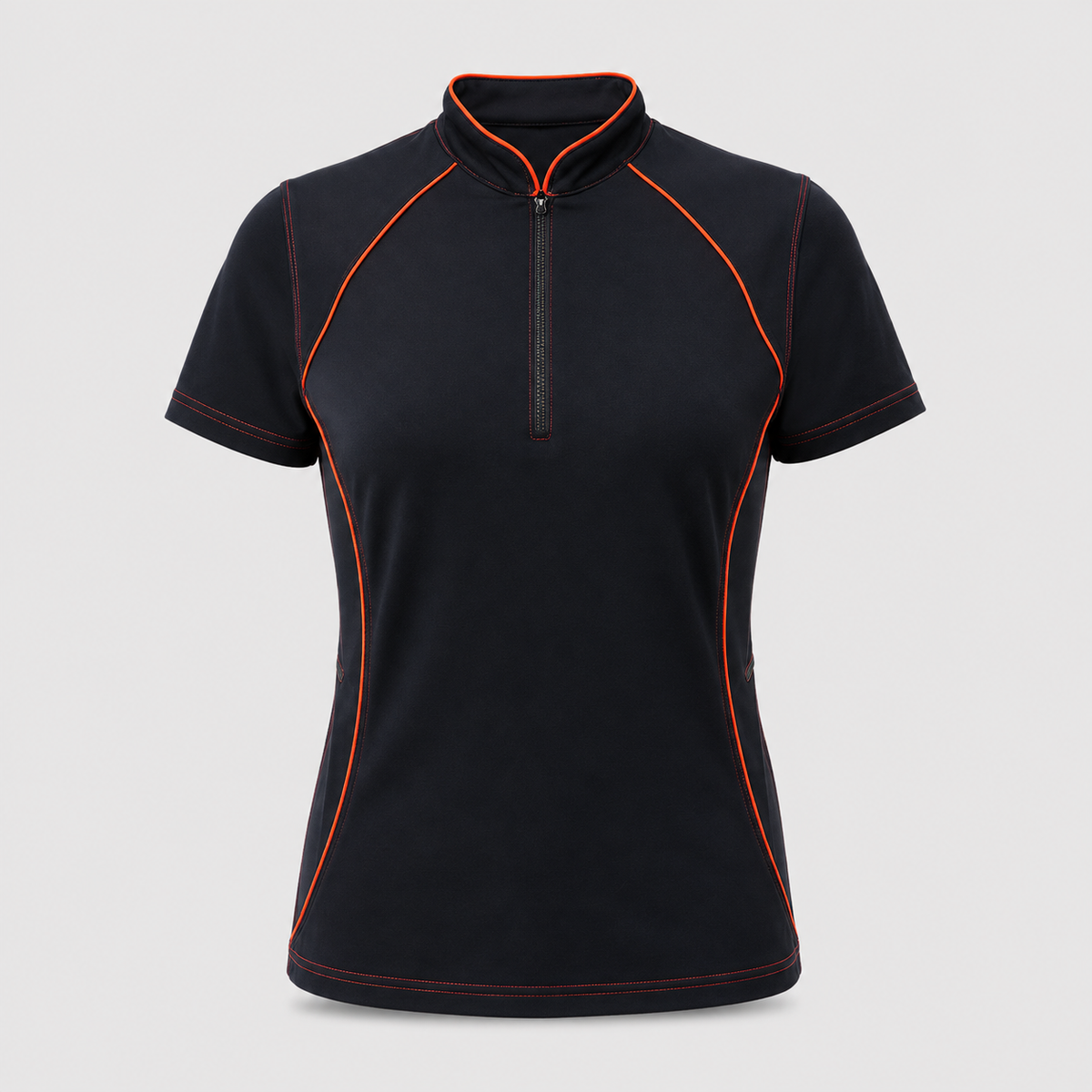 Polo Tecnica SPEED in Cotone Blu Navy / Rosso Fluo