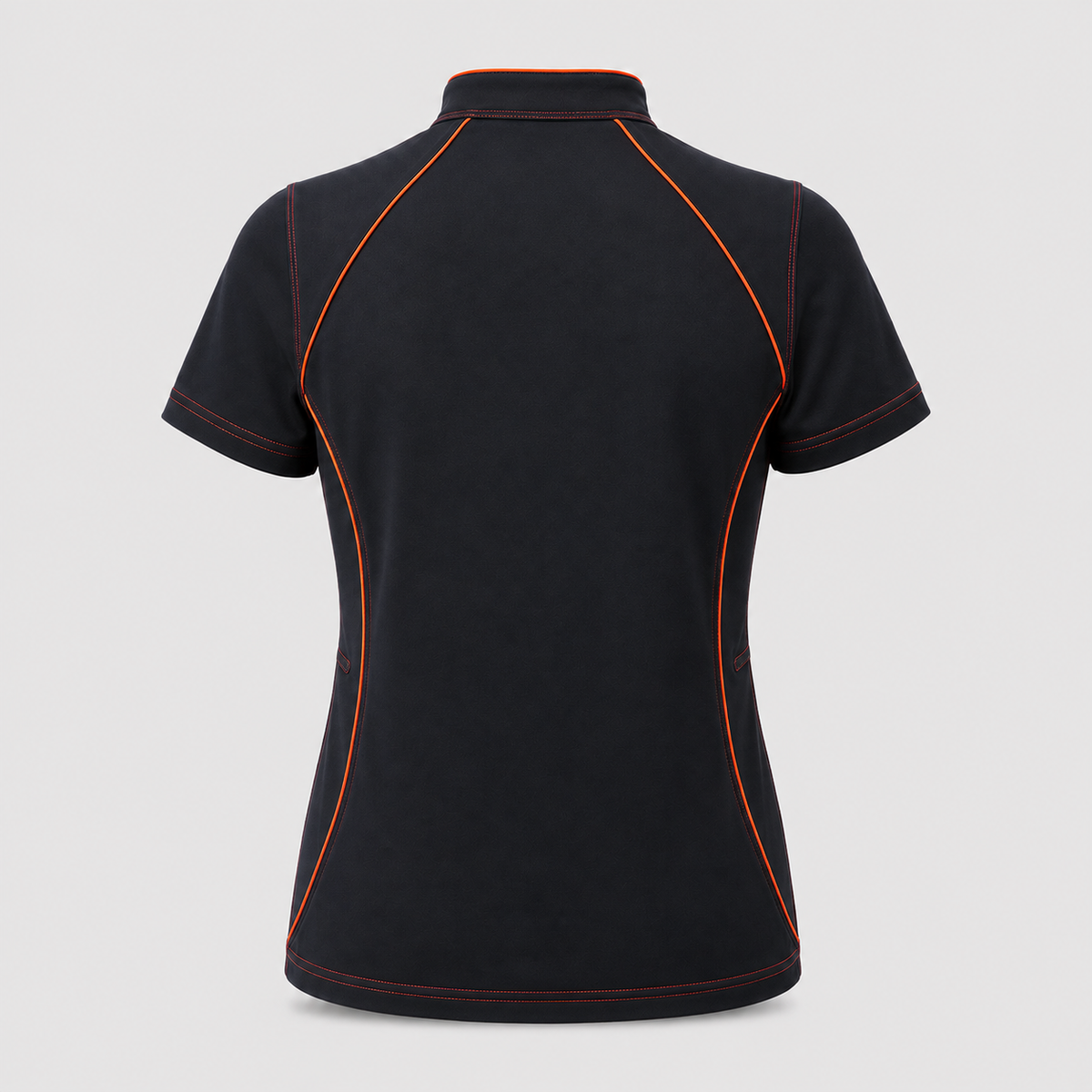 Polo Tecnica SPEED in Cotone Blu Navy / Rosso Fluo