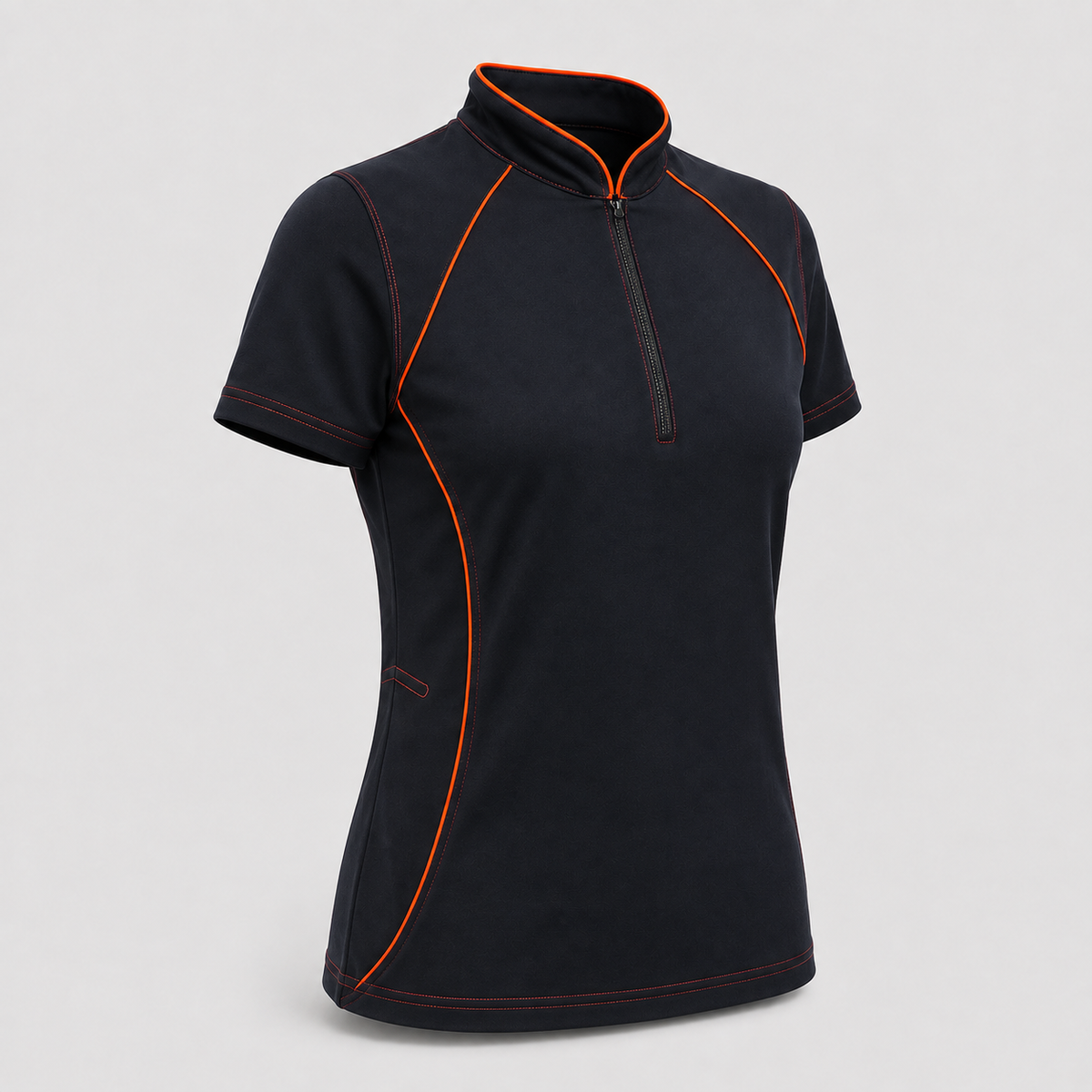 Polo Tecnica SPEED in Cotone Blu Navy / Rosso Fluo