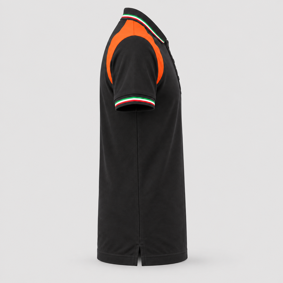 Polo art. TRIC16 Manica Corta Nero/Rosso Fluo