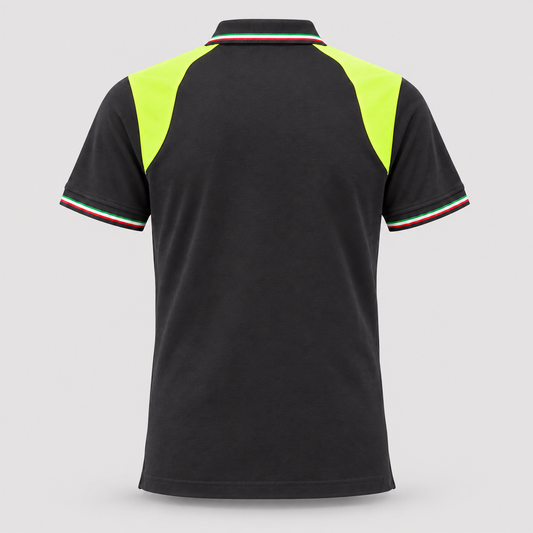 Polo art. TRIC16 Manica Corta Nero/Giallo Fluo