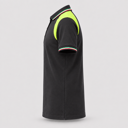 Polo art. TRIC16 Manica Corta Nero/Giallo Fluo