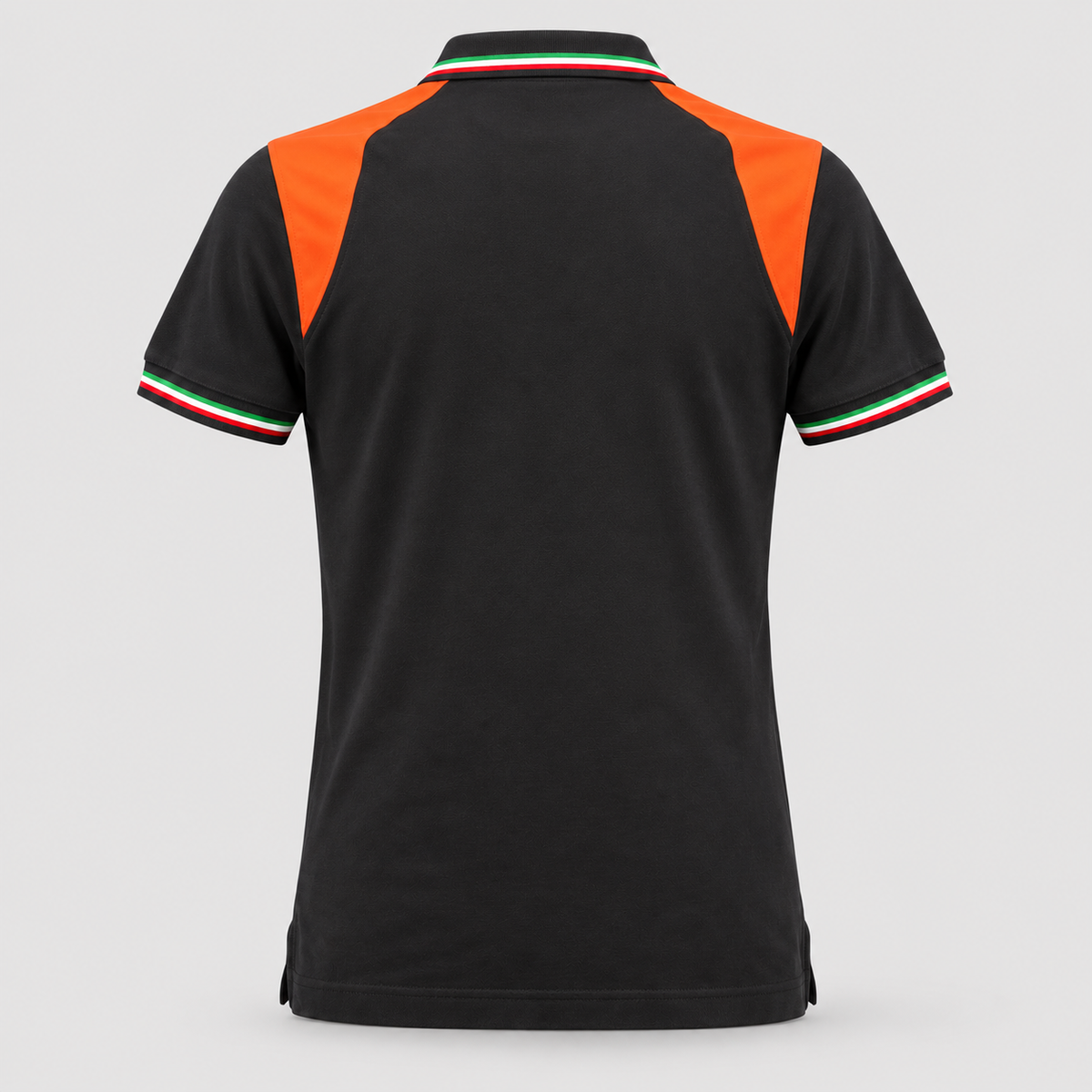 Polo art. TRIC16 Manica Corta Nero/Rosso Fluo