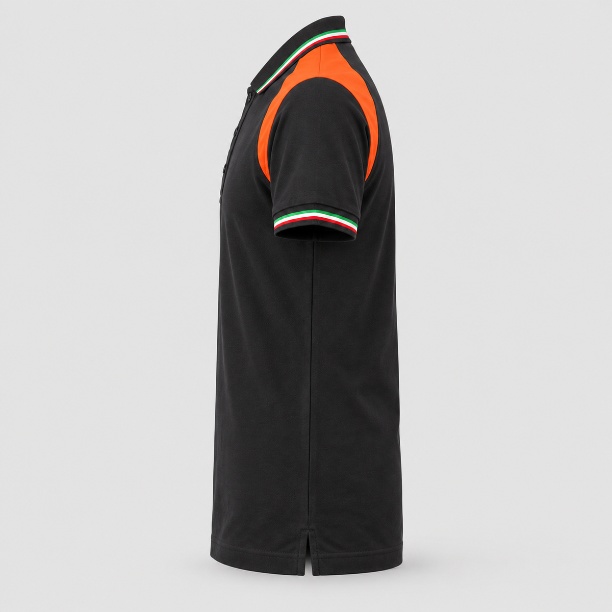 Polo art. TRIC16 Manica Corta Nero/Rosso Fluo