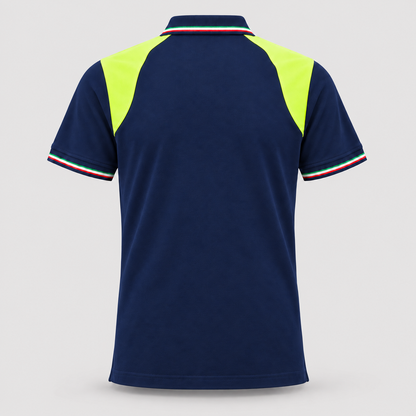 Polo art. TRIC16 Manica Corta Blu Navy/Giallo Fluo