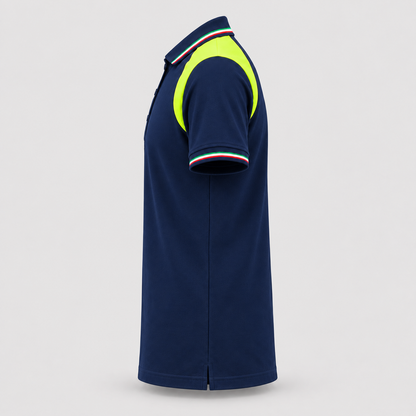 Polo art. TRIC16 Manica Corta Blu Navy/Giallo Fluo