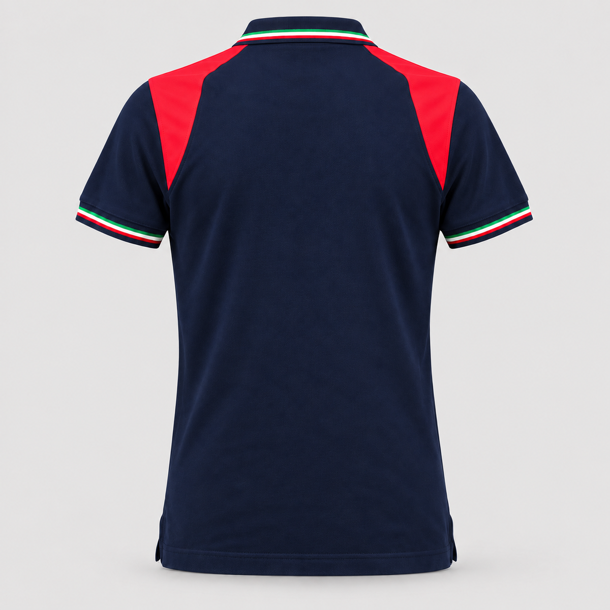 Polo art. TRIC16 Manica Corta Blu Navy / Rosso Fluo