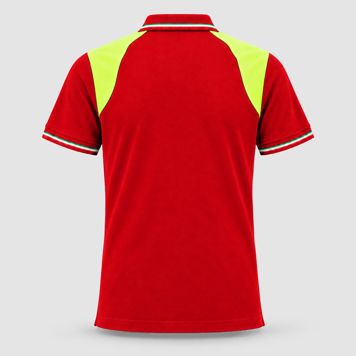 Polo art. TRIC16 Manica Corta Rosso Ban/Giallo Fluo