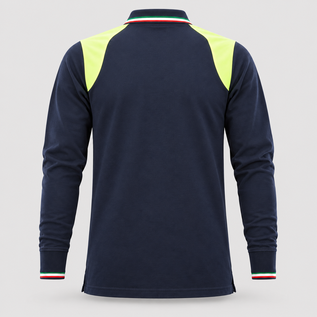 Polo art. TRIC16 Manica lunga Blu Navy/Giallo Fluo