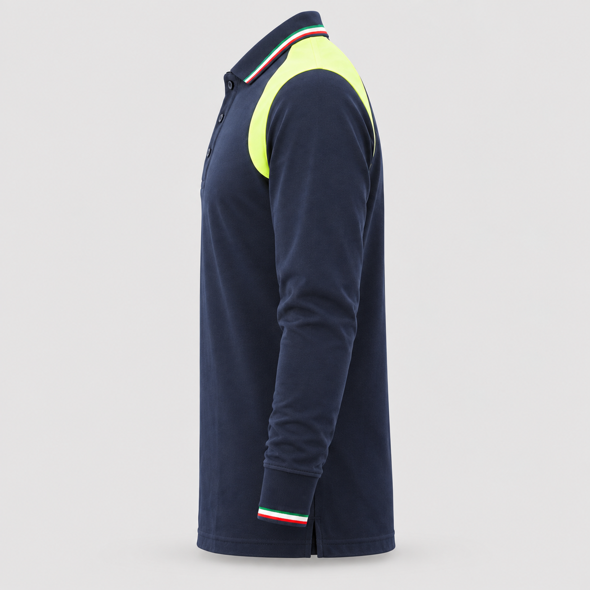 Polo art. TRIC16 Manica lunga Blu Navy/Giallo Fluo