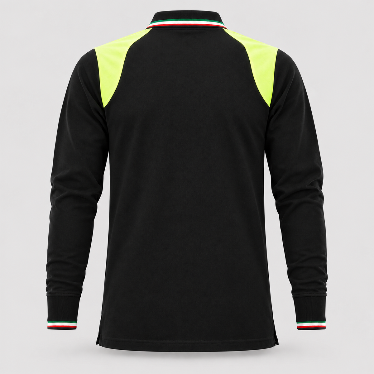Polo art. TRIC16 Manica lunga Nero/Giallo Fluo