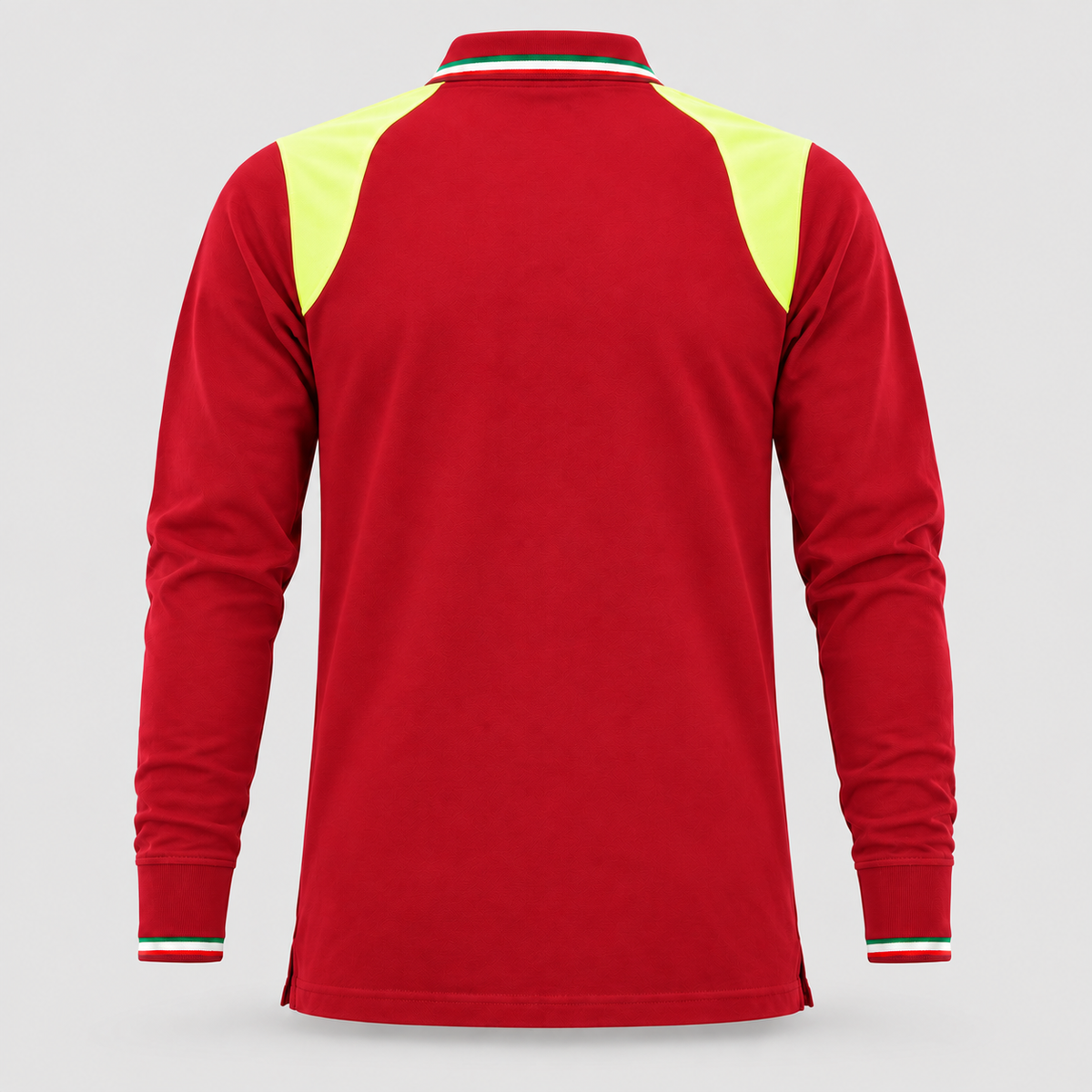 Polo art. TRIC16 Manica lunga Rosso Ban/Giallo Fluo