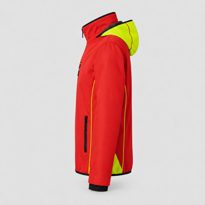 Giubbino Softshell JUPITER Rosso Fluo/Giallo Fluo