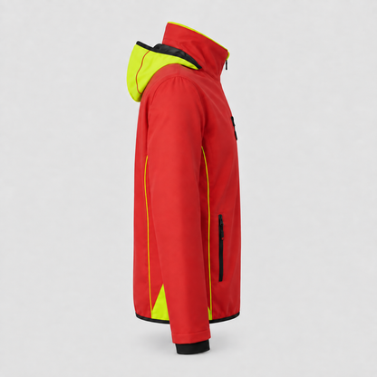 Giubbino Softshell JUPITER Rosso Fluo/Giallo Fluo
