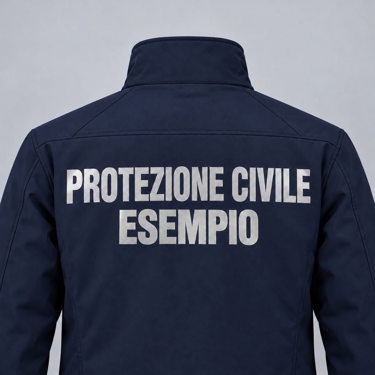 Trasfert stampa su DORSO "PROTEZIONE CIVILE + PERSONALIZZATO" Rifrangente Grigio