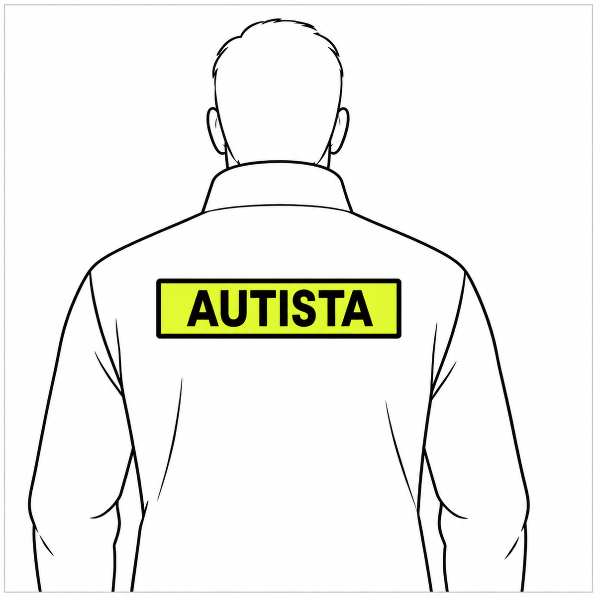 Esempio di applicazione sul dorso della patch ricamata AUTISTA 25 x 5 cm